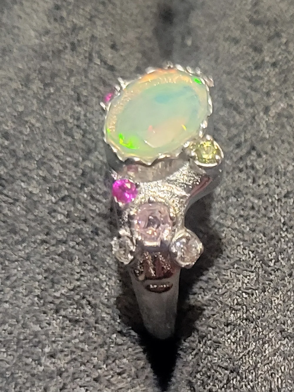 Sterling Silver Ethiopian Opal Ring - Adjustable